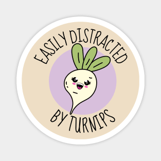 Easily Distracted By Turnips Kawaii Turnip Magnet